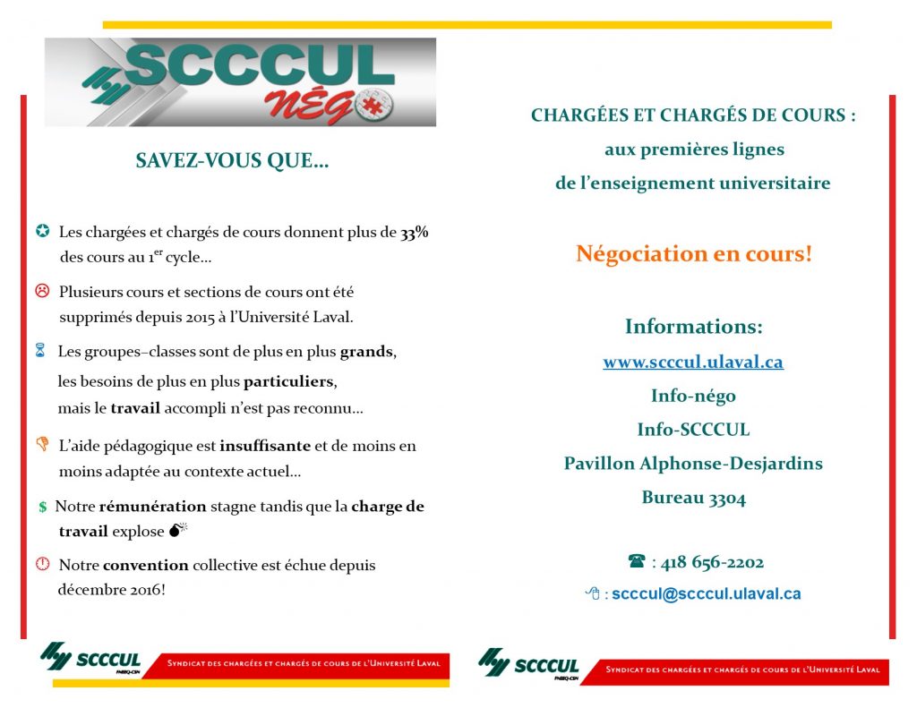 Document d'information, négociation septembre 2018